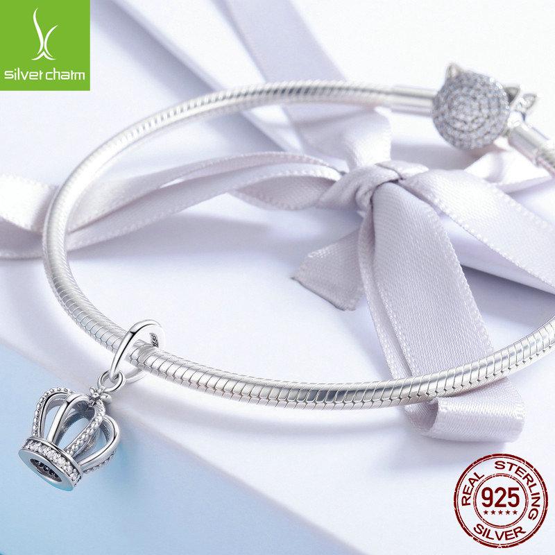 Sterling Silver Crown Pendant Necklace Charm SCC781