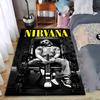 Nirvana Kurt Cobain Throne Guitar Portrait Floor Mat Area Rug for Grunge Rock Fans Home Decor