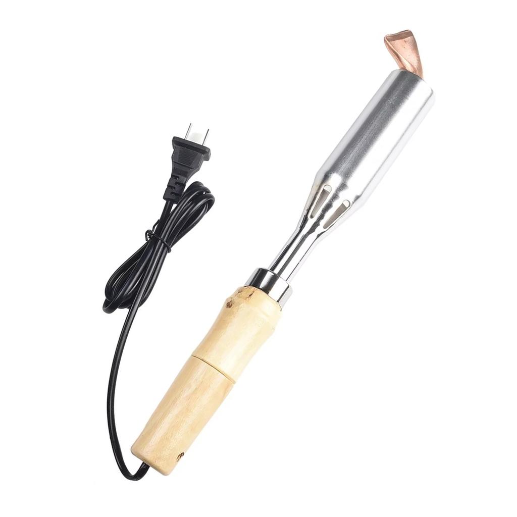 High Power Electric Soldering Iron Duty External Heating Pure Copper Chisel Tip Wood Handle Welding Repair Tools 300W