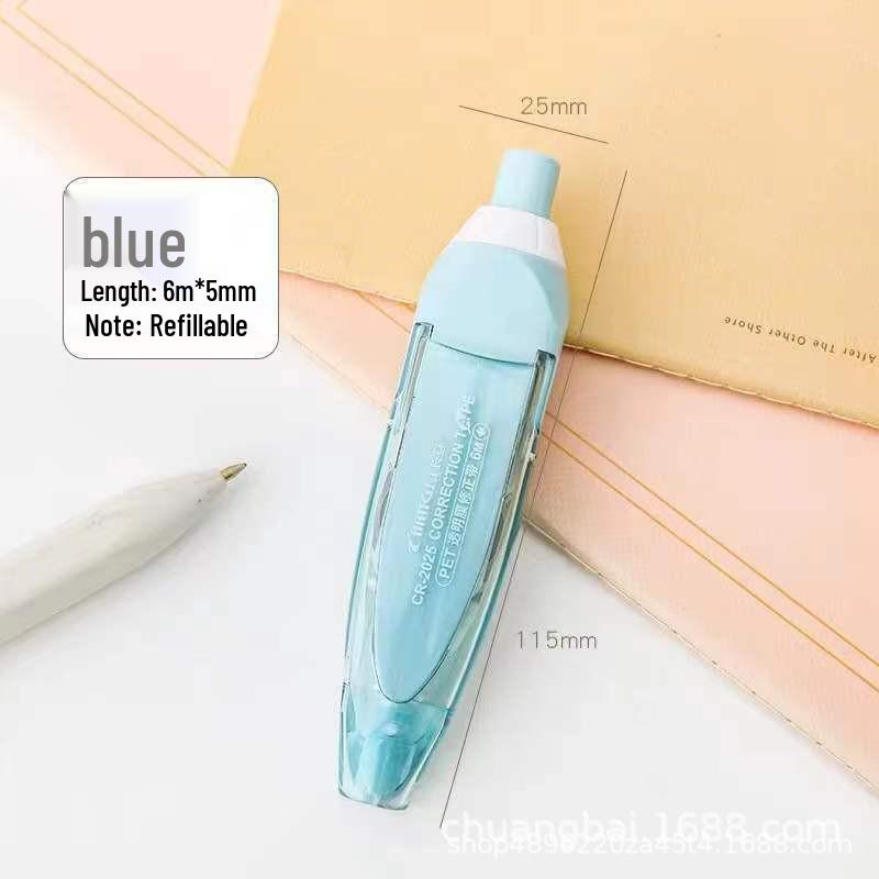 Changli Push-button Correction Tape, Japanese Style, Replaceable Core, High Appearance Value, Portable White-out Tape Stationery