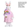 Easter Bunny Figurine Resin Rabbit Statue Holding Flowers/Carrots Spring Tabletop Ornament for Home Office