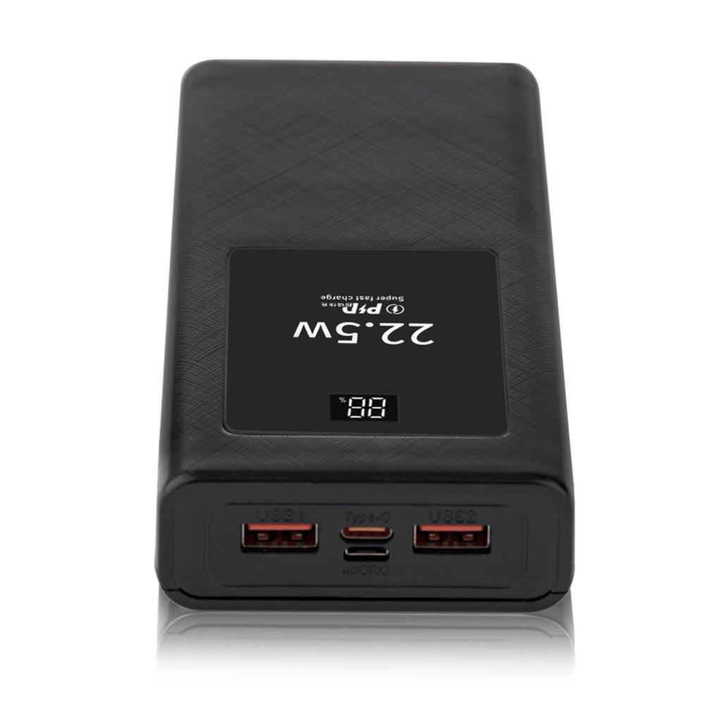 PowerBanks Casing Kit 20000mAh Mobile Chargers Builts in Cable PD22.5W Quick Charging LCD Display Shell