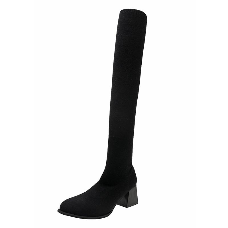 Fashion Women Mid Heels Long Sock Boots Fashion Comfortable Shoes for Woman Designer Elegant Winter New Trends Shoes 2025 Fad Knee Boots