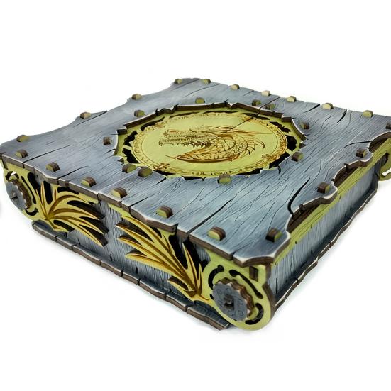 Dragon Pattern Storage Box Wooden Jewelry Box Handcrafted Vintage Art Storage Box