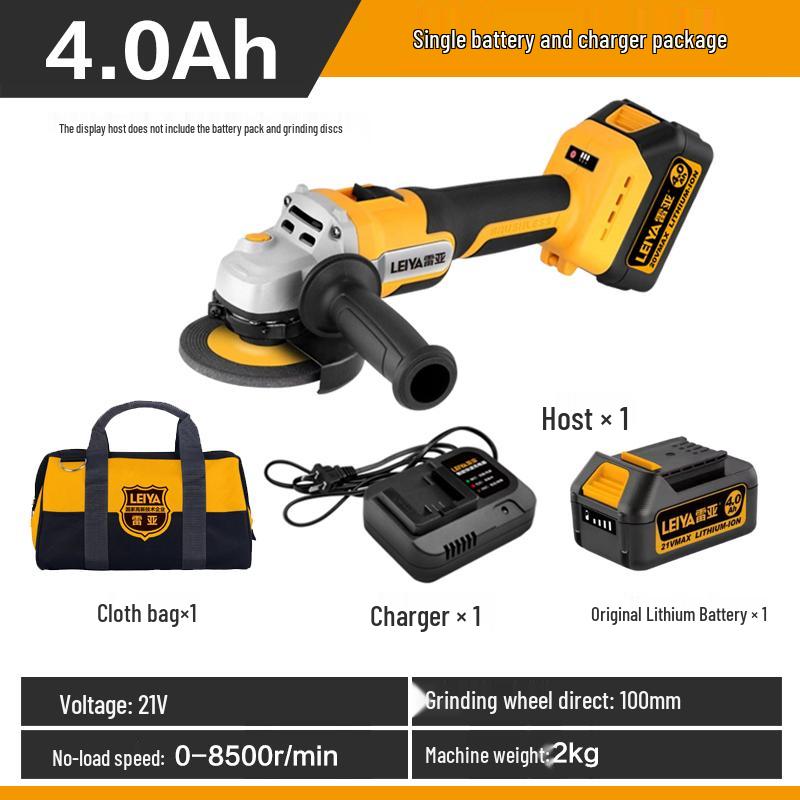 Reya A1620 High Power Brushless Angle Grinder, Lithium Battery Powered Cutting and Polishing Tool