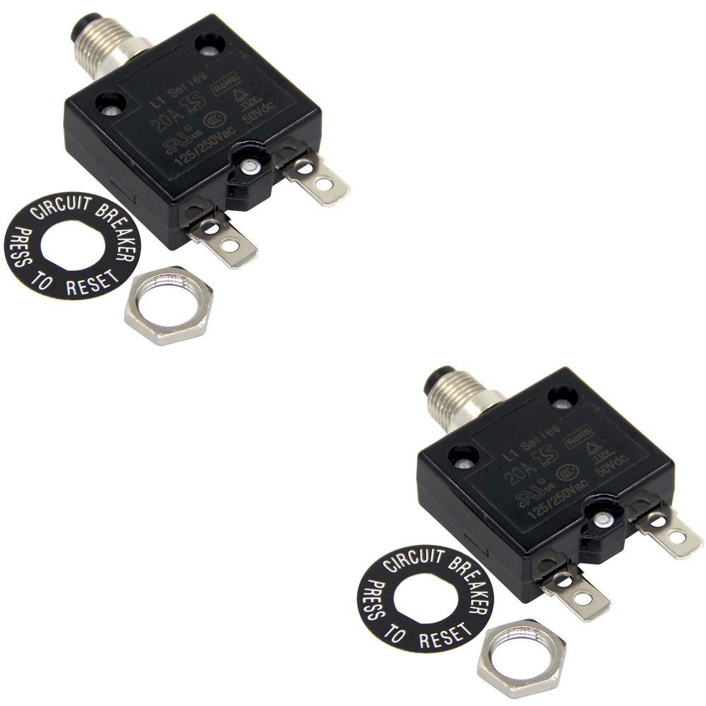 50Vdc Dc Circuit Breaker 5-30A Manual Reset Button Overload Protector  Current Protector