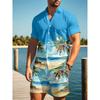 Men's Hawaiian Short-sleeved Shirt And Beach Shorts Set Beach Resort Men's Casual Shirt Summer Everyday Men's Sports Shorts