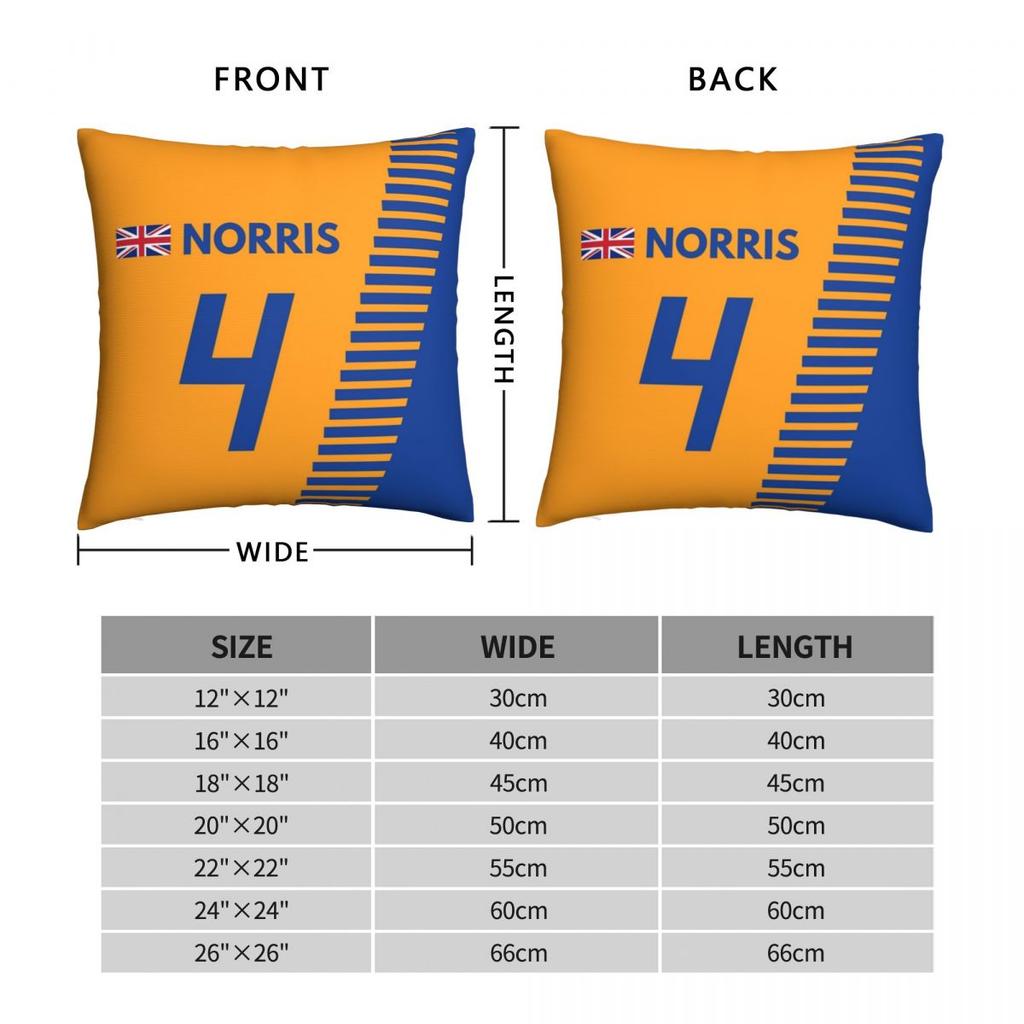 F1 2020 #4 Norris Square Pillowcase Polyester Linen Velvet Pattern Zip Decor Pillow Case Home Cushion Case