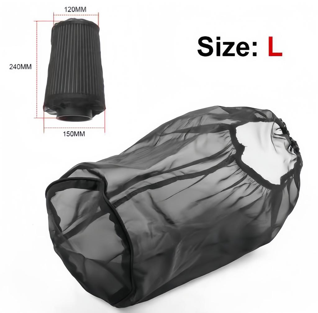 Universal Air Filter Protective Cover Car High Flow Cold Air Intake Filters Waterproof Oilproof Dustproof Air Filter Cover S/L