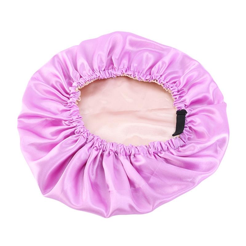Satin Bonnet Beanie Hat Double Layers Satin Dome Cap for Head Wrap Cover with Neat Stitches Invisible Elastic Band