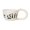 350ml Hand Pinched Irregular Coffee Cups English Alphabet Pattern Ceramic Mug Large Handle Milk Oatmeal Cup Home Water Cup