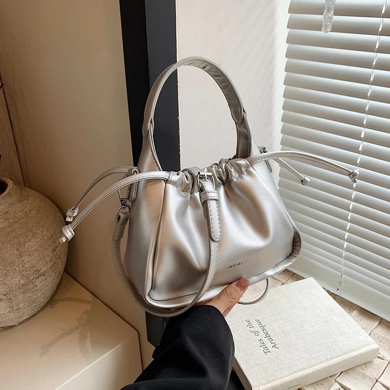 Women's Popular Cord Bucket Bag This Year Autumn New Style Niche and Elegant Versatile One Room Bag