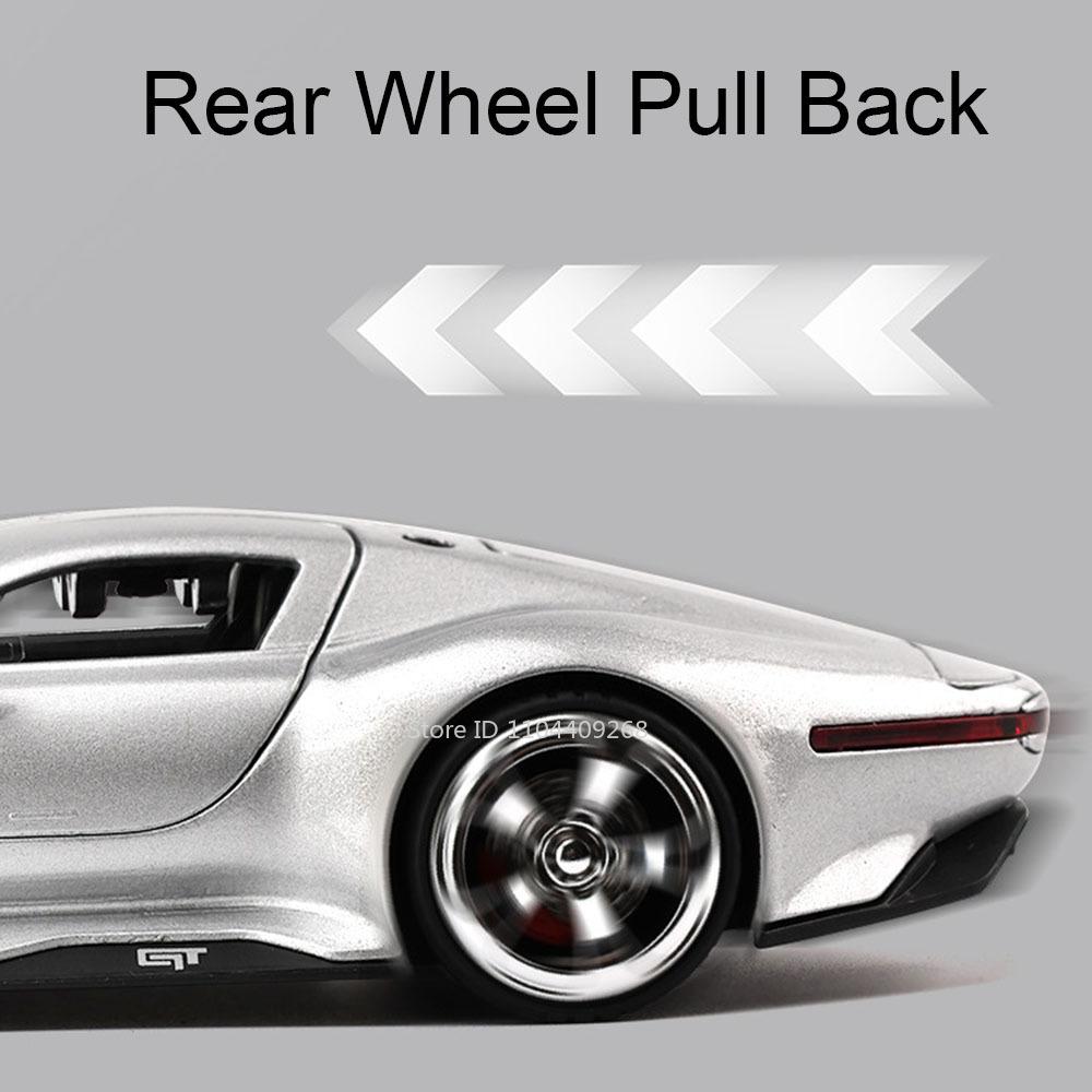 1:32 Scale GT 300SL Sports Car Model Toy Doors Opened Sound Light Pull Back Diecast Metal Vehicles Models Collection Kid Gifts