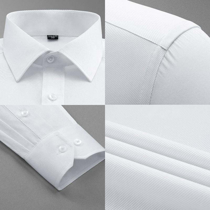 Work Blue Black White Shirt Solid Color 8XL Long Sleeve Man Shirt Plus Size Big and Tall Business Office Men Shirt Long Sleeve