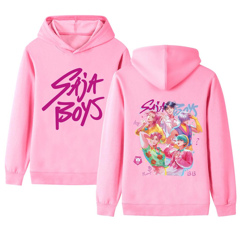B1207-2 Kids Boys Girls Kpop Rumi Zoey Mira Sajaboys Double-sided Print Long Sleeves Hoodie