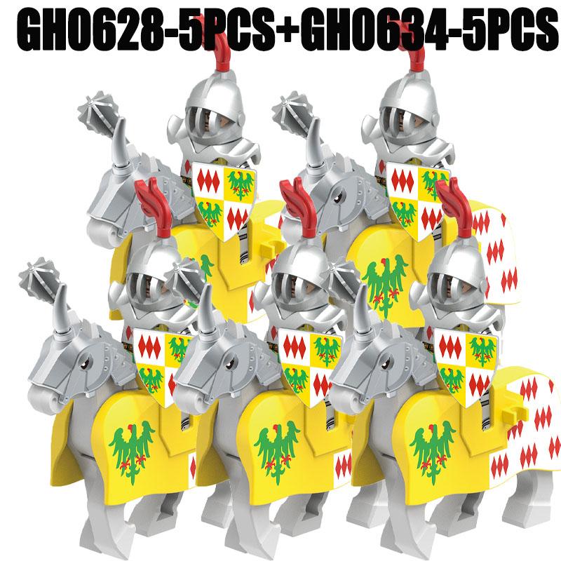 Medieval Military Europe King Soldier Figures Building Blocks Castle Lion Knight Sword Infantry Weapon Warrior Bricks Toys Gifts