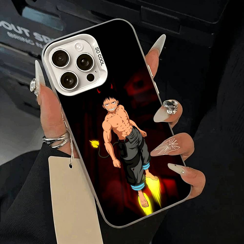 Shonen anime -Fire- Force Phone Case For iPhone 17,16,15,14,13,12,11 Plus,Pro Max,XS,white silver phone case