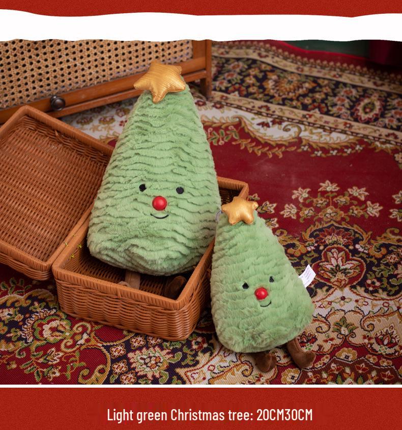 Festive Christmas Tree & Gingerbread Man Plush Cushion, New Year Gift & Wreath