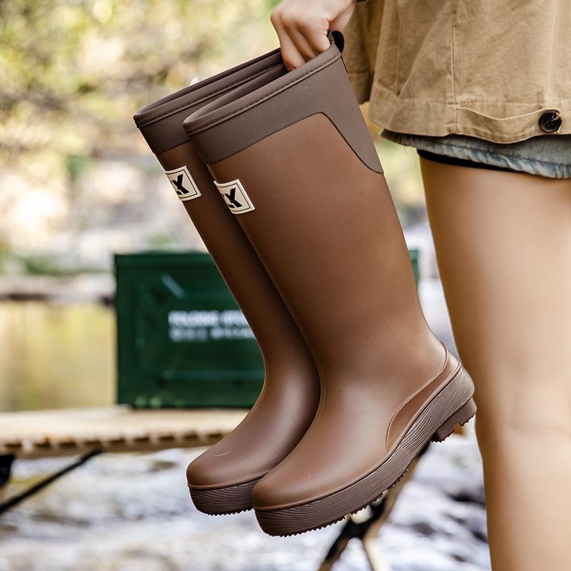 

Взрослые женские дождевики модные высокие нескользящие резиновые сапоги верхняя одежда traceway длинные резиновые сапоги для воды всесезонные водные сапоги для кемпинга 41