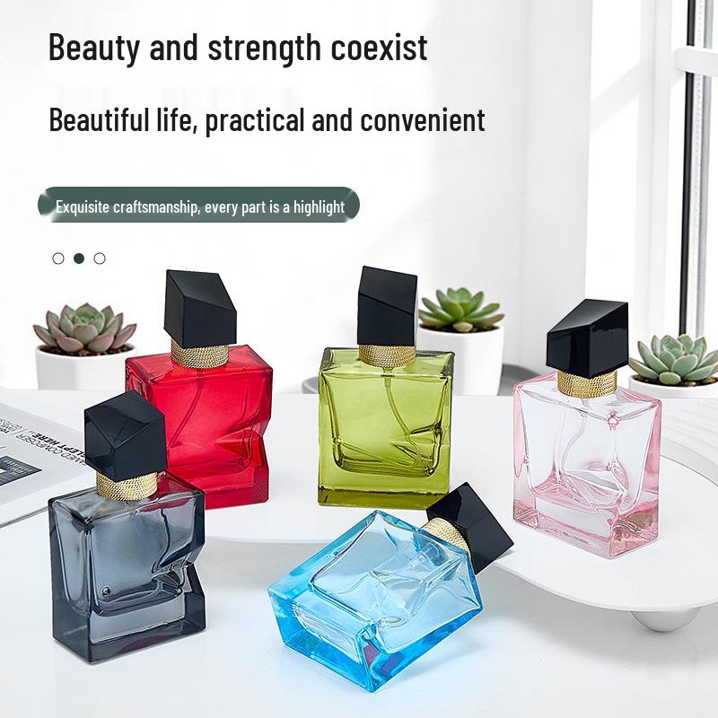 30ml Square Glass Crimp-Top Perfume Bottle with Spray Nozzle