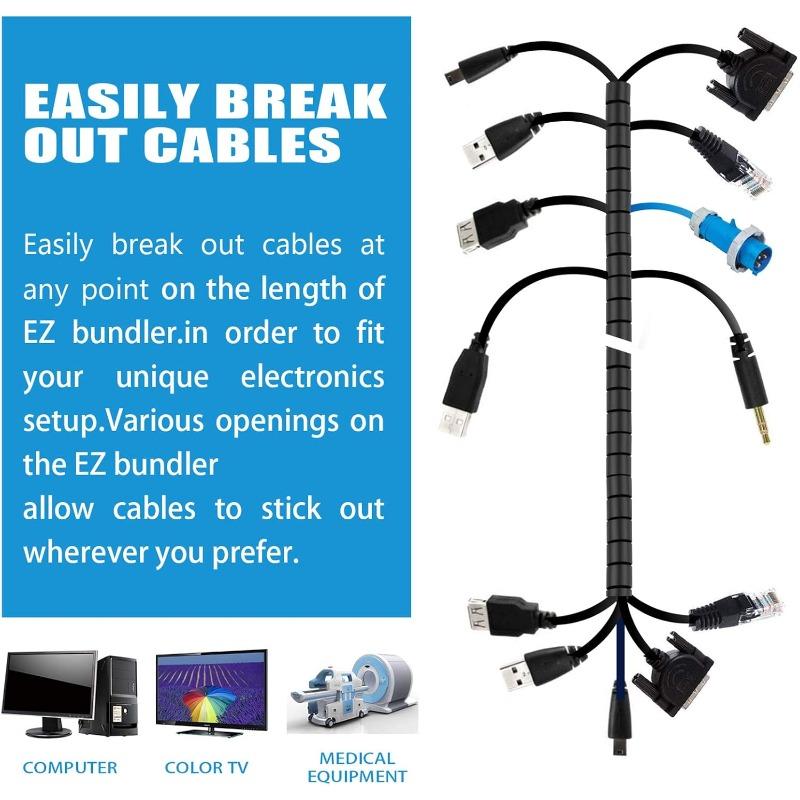 1/2 stücke Kabel Hülse Organizer Kabel Draht Wrap Spiralschlauch Kabel Management Hülse für Home Office PC TV