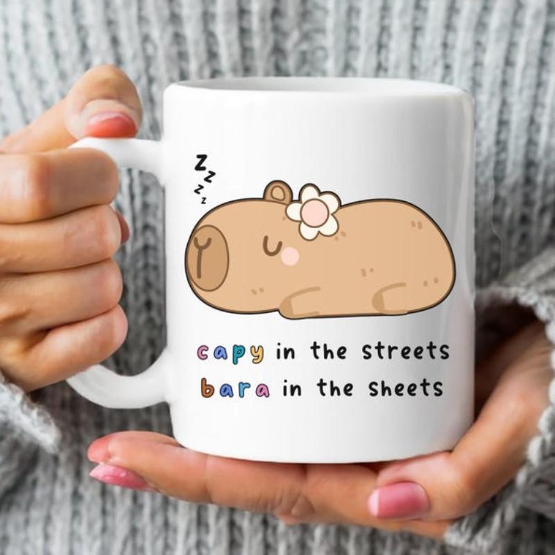 

1pc Cute Capybara Coffee Mug – Capy in the Streets Funny Cup with Playful Design, Perfect Gift for Capybara Lovers, Easter, Th 320ml