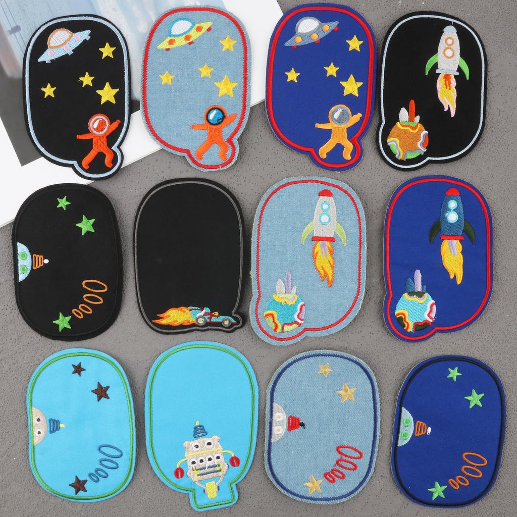 Hot-Selling Cloth Stickers Cartoon Embroidery Stickers Jeans Knee Stickers Ripped Holes Repair Embroidery Label Adhesive Patch Stickers