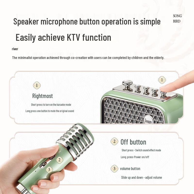 Divoom S-SongBird Portable Karaoke Bluetooth Speaker System CN Plug (adapter Included)