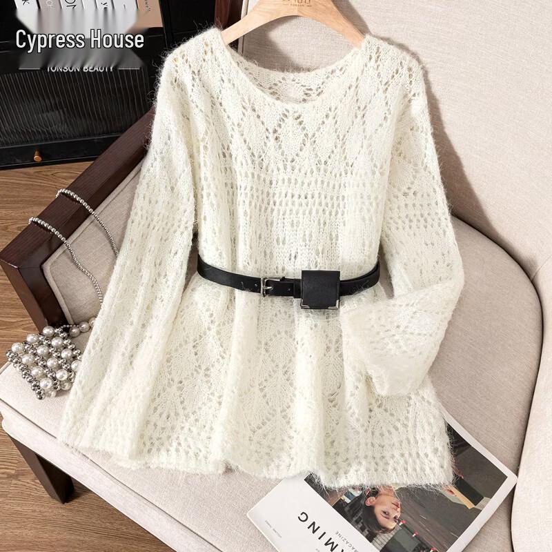 Women s Wool Blend Hollow Knit Sweater M