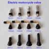 2Pcs Tire Valve Stem Pvr70 Pvr60 Pvr50 Pvr40 Bent 45 Degree Angled Snap-In Rubber Base For Scooter Motorcycle Moped Atv