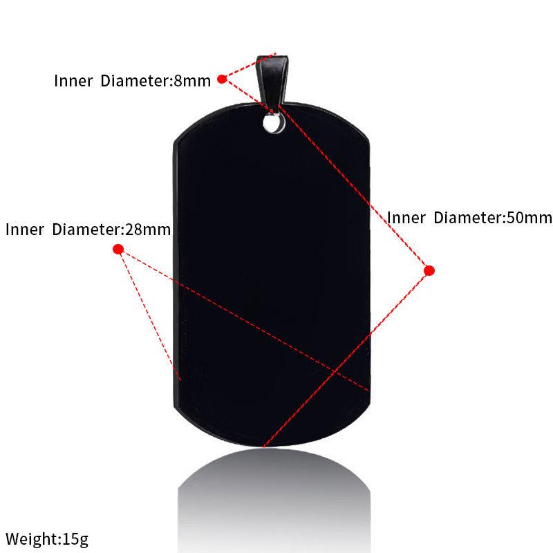 Military Dog Tag Pendant - Laser Engraved Stainless Steel ID Tag