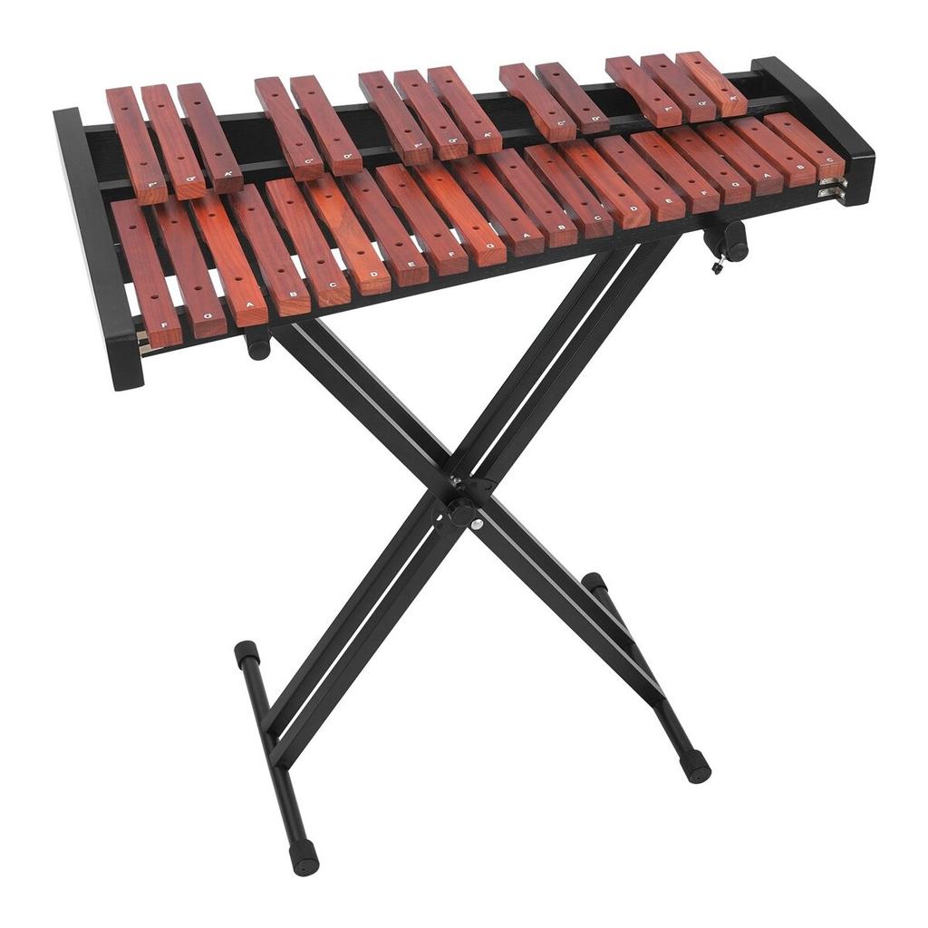Glockenspiel Xylophone, 32 Notes, Wooden Professional Xylophone Percussion Instrument, with Height Adjustable Stand, 4 Mallets, Carrying Bag, Beginner