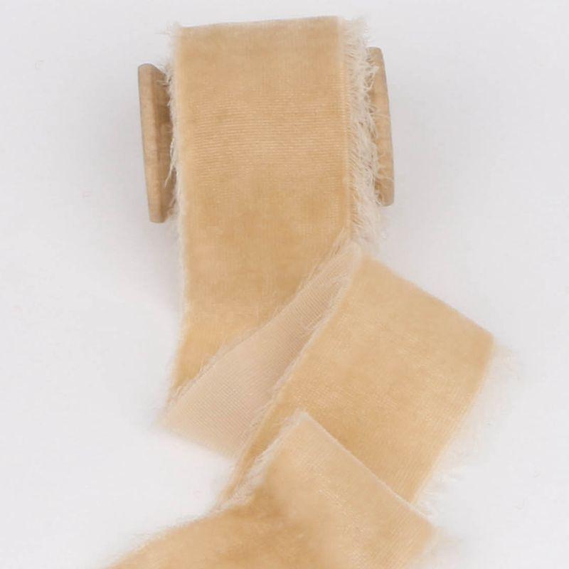 38mm Thickening Velvet Ribbon Handmade Frayed Edged Ribbons Christmas Party Bouquet Gift Packing Decorations DIY Craft