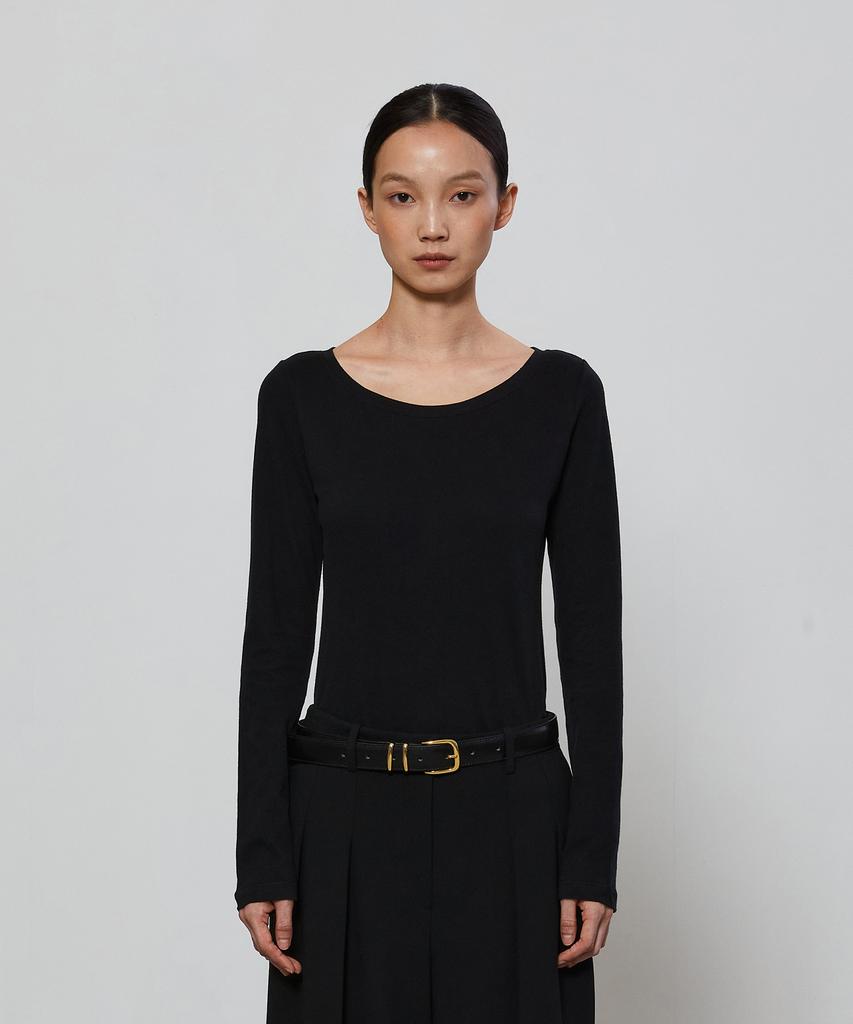 NOTIA Soft Wide Neck T-Shirts - Black