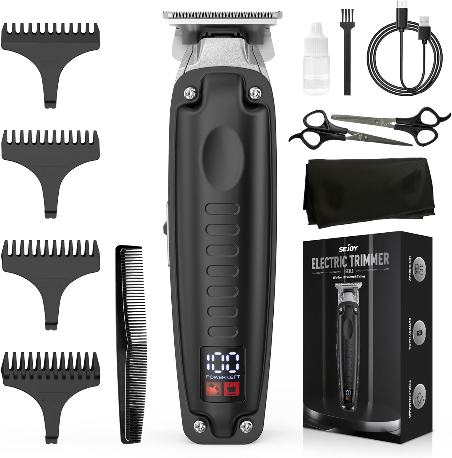 

Sejoy Hair Clippers for Men, Hair Trimmer Professional Cordless Barber Machines Mens Shaver Gifts