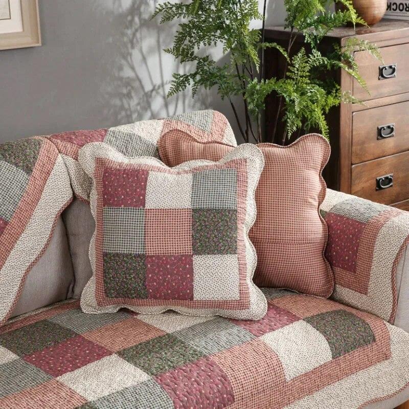 Cotton Sofa Cover Quilted Cushion Towel Fabric For Sofa Covers For Living Room Non-slip Couch Cover Home Decor Sofas Floor Mat