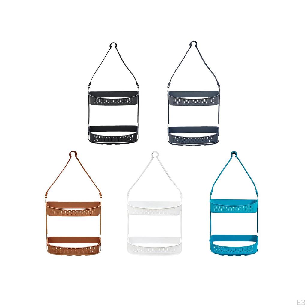 Hängender Duschkorb ,Halter ,Verstellbar ,2 Ebenen , Aufbewahrungsregal Organizer für Groß und