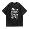 Herren Jesus ist der einzige Grund, warum ich es so weit geschafft habe Gott Religiös T-Shirt Schwarz 2XL Vintage Gewaschenes Oberteil Für Den Alltag