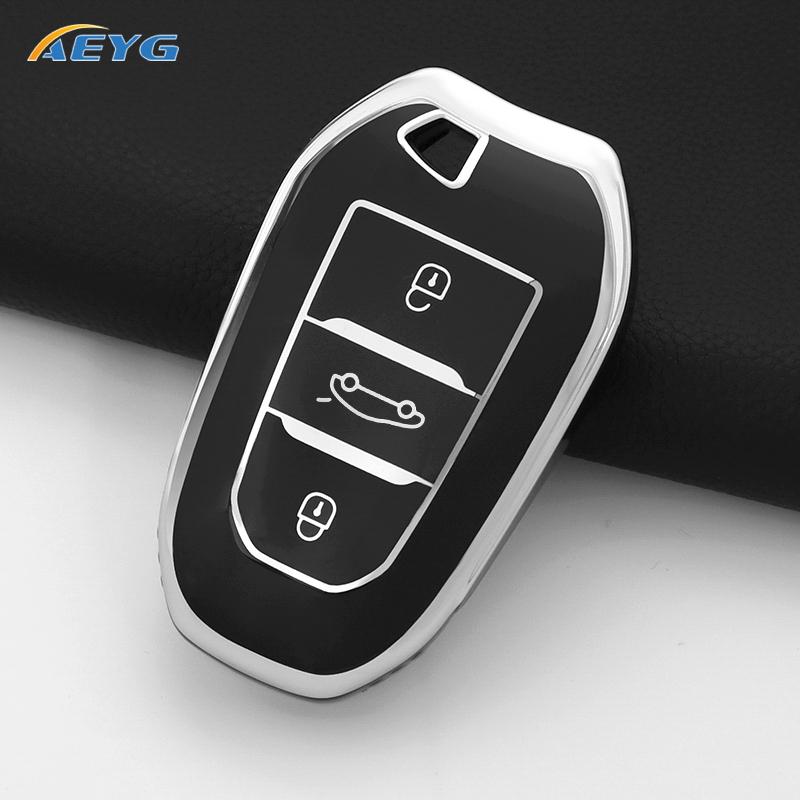 Tpu Car Remote Key Case Cover For Peugeot 308 408 508 2008 3008 4008 5008 Citroen C4 C4L C6 C3-Xr Picasso Ds3 Ds4 Ds5 Key Chain
