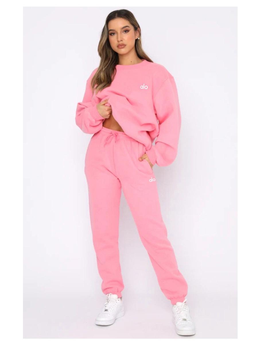 

Alo 3D Силиконовый Принт Пуловер с Круглым Вырезом и Длинные Брюки - Женская Осенне-Зимняя Повседневная Мода XXL