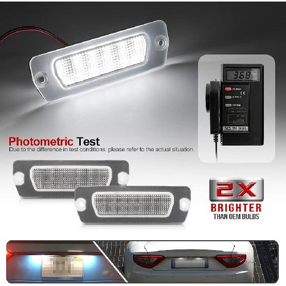 2Pcs LED License Plate Lights Number Lamp for Maserati Coupe 4200 4200 GT GranTurismo GranCabrio Powered by High Power SMD Xenon White LED Error Free