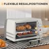 Mini-Backofen Toasterofen, 1 Backblech, 1 Grillrost, 10 L Fassungsvermögen, Timerfunktion, 36,5 cm x 26 cm x 22 cm, Cremeweiß