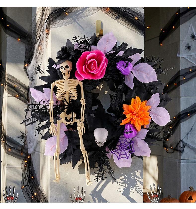 Halloween Skull Wreath: Hong Kong Love Door Ornament & Porch Decoration