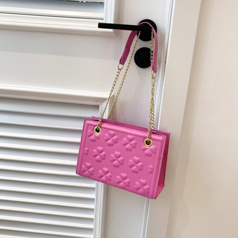 

Fashionable Vintage Chain Shoulder Bag For Women In Black Green Brown And More рожевий