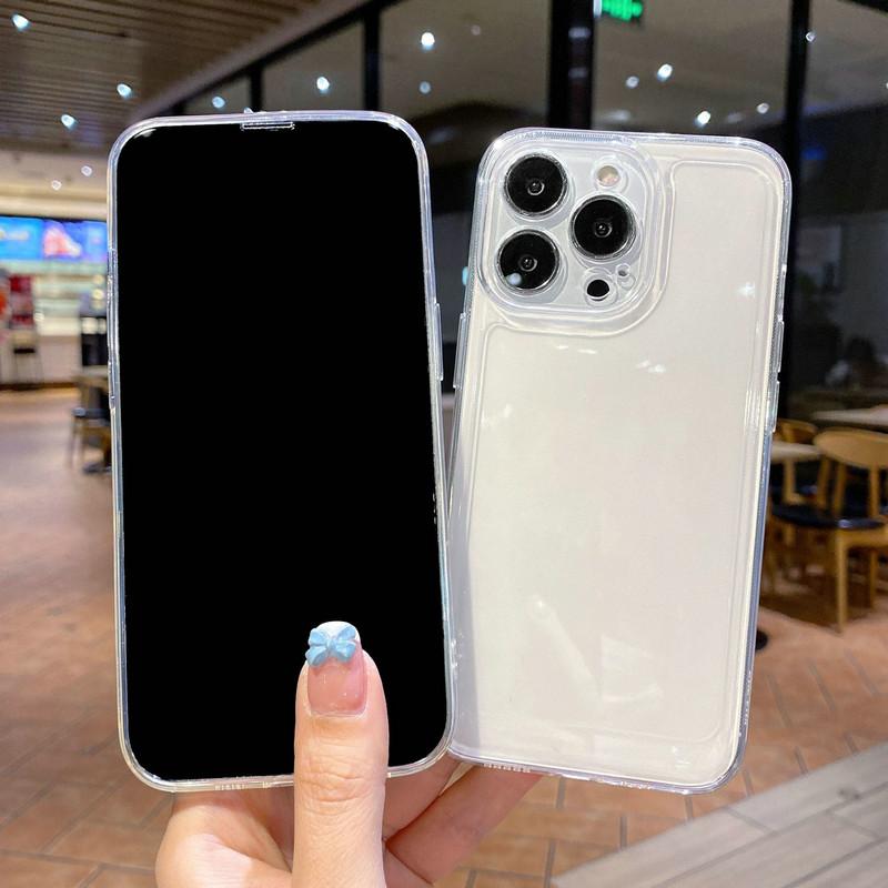 Husă transparentă anti-galben Lentile camerei Carcasă de protecție completă Carcasă din spate pentru telefonul mobil pentru iPhone Samsung