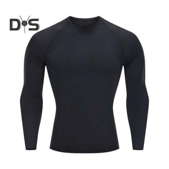 

Мужская компрессионная футболка для бега с длинным рукавом и круглым вырезом, дышащая, впитывающая пот, быстросохнущая, для бега и тренировок 3XL чёрный