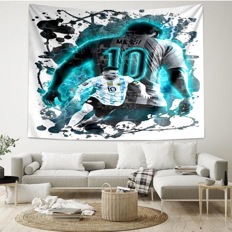 Football Player Print Tapestry - Portable Wall Decor Cloth, for Home, Dorm, Travel, Bedroom, Living Room - Ideal Birthday Housewarming Gift
