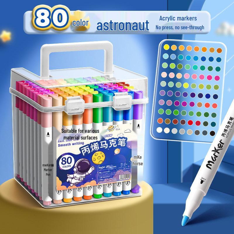 Washable Non-Bleeding Acrylic Markers for Kids - Stackable, Watercolor Pens for Elementary Students