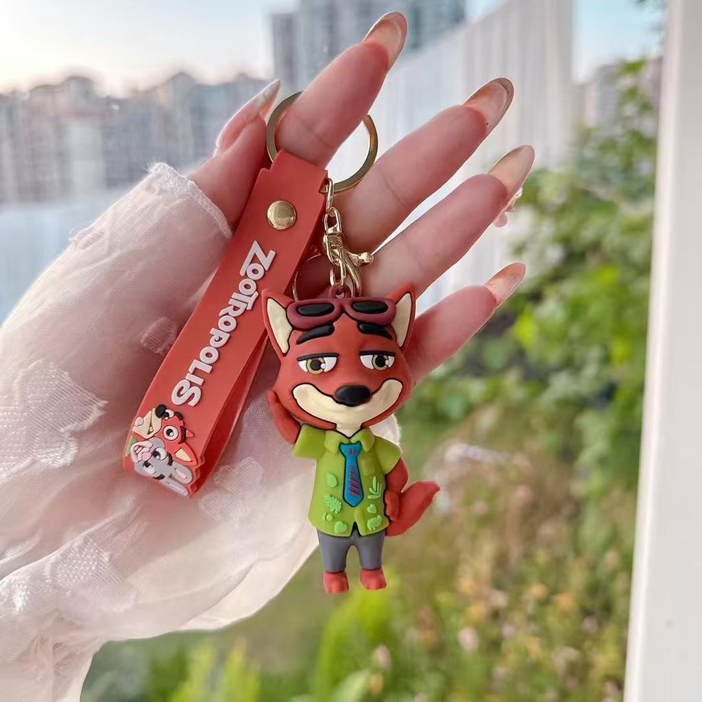 Cartoon Crazy Zootopia PVC Keychain Cute Judy Nick Fox Nick Backpack Keychain Hanging Decoration Small Gift Toys Anime Cartoon
