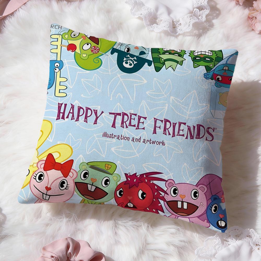 Anime H-Happy Tree Friends Kissenbezug Premium Komfort Wendbarer Kissenbezug -Zwei-in-Eins-Design für jeden Raum & Autoinnenraum